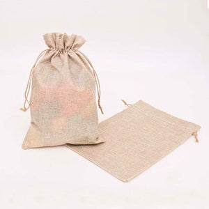 Rustic hessian bags for party favours