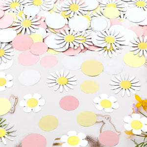 Sweet Daisy Flower Paper Confetti - Yellow & Pink