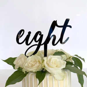 Acrylic Black 'Eight' Birthday Cake Topper