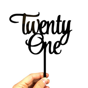 Black 'Twenty One' Cake Topper
