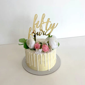 Acrylic Gold 'fifty four' Birthday Cake Topper