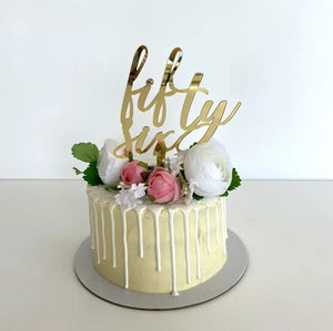 Acrylic Gold 'fifty six' Birthday Cake Topper