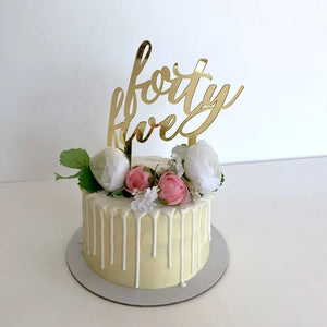 Acrylic Gold Mirror 'forty five' Birthday Cake Topper