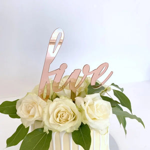 Acrylic Rose Gold Mirror 'five' Script Birthday Cake Topper