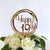 Acrylic Rose Gold Geometric Circle Happy 19th birthday Cake Topper