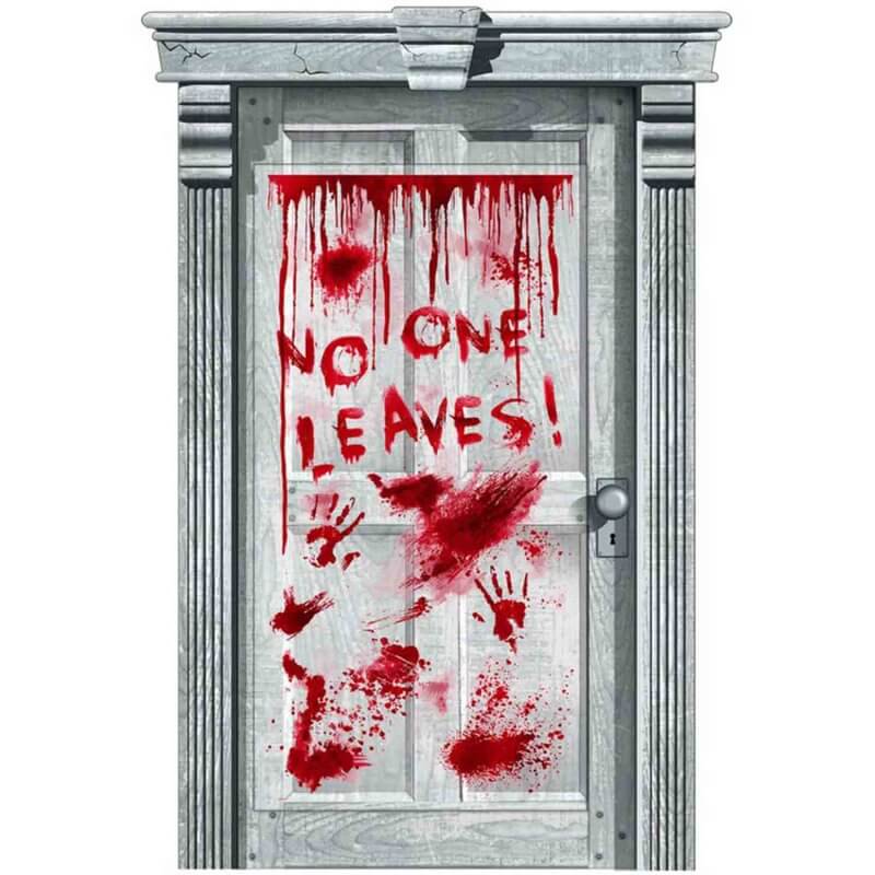 Asylum "No One Leaves" Dripping Blood Plastic Door Decoration