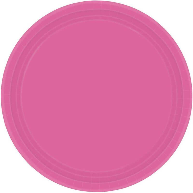 Paper Plates 17cm 20 Pack - Bright Pink