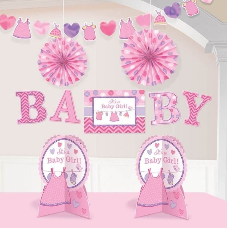 Amscan 'Its A Baby Girl' Shower With Love Girl Room Decorations Kit