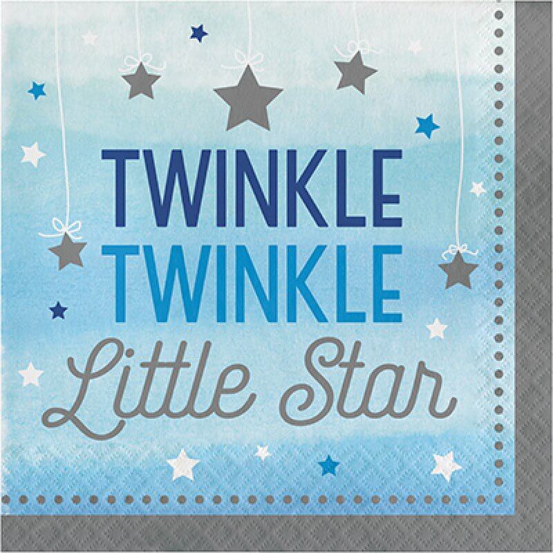 Twinkle Twinkle Little Star Blue Paper Lunch Napkins