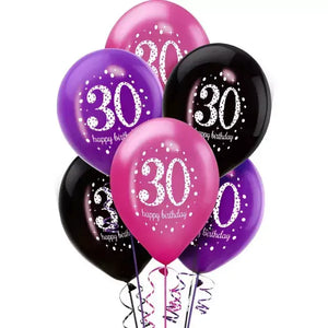 Pink Celebration 30 30cm Latex Balloons 6 Pack