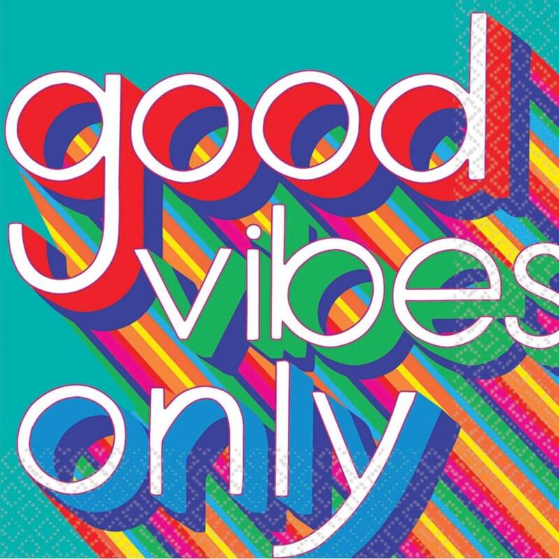 Good Vibes Only 70's Lunch Napkins