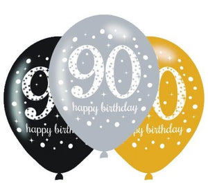 Amscan Sparkling Celebration 90 30cm Latex Balloon 6 Pack