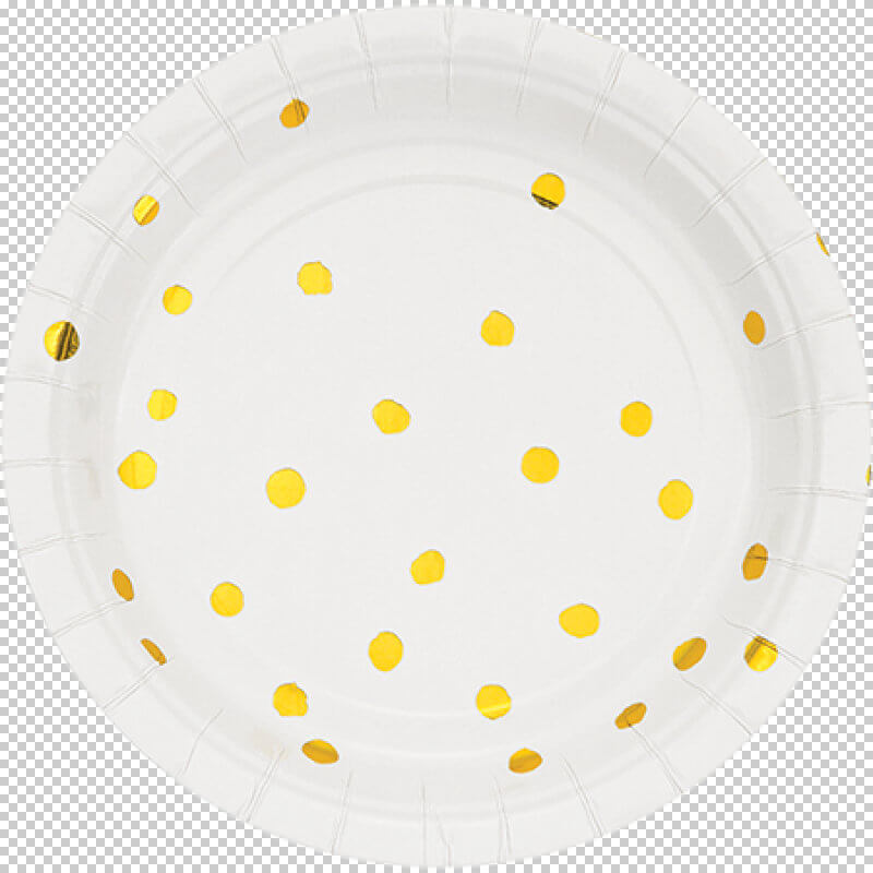Touch of Colour White & Gold Polka Dot Lunch Plates