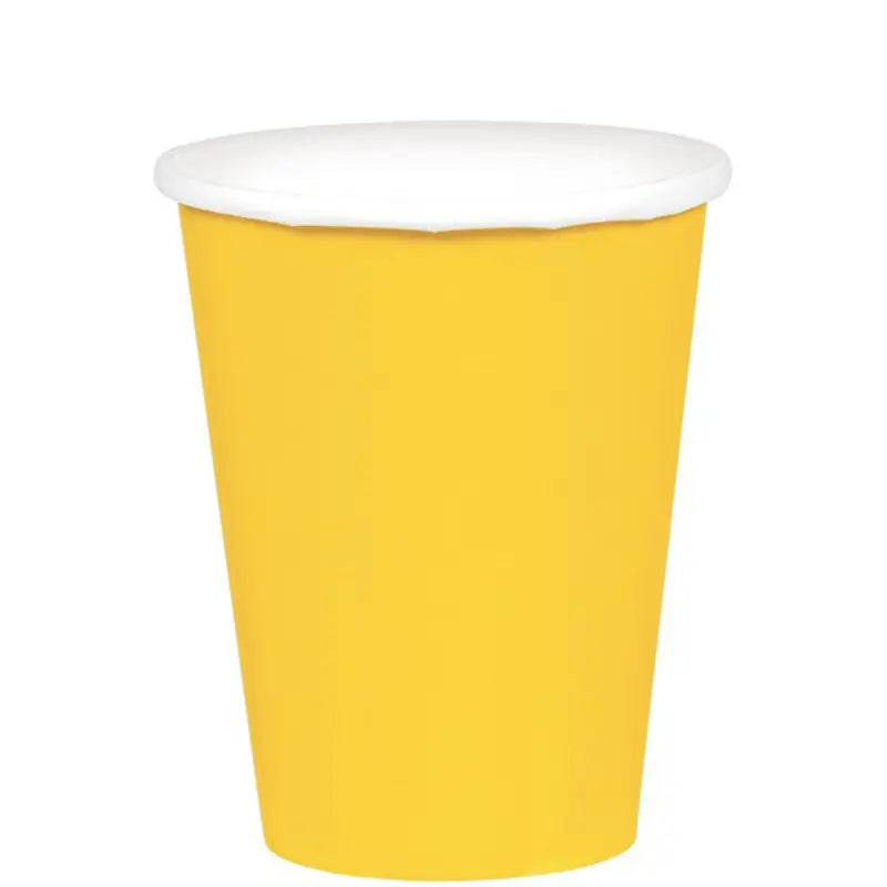 Paper Cups 266ml 20pk - Sunshine Yellow