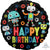 Happy Birthday Robots Round Foil Balloon 45cm
