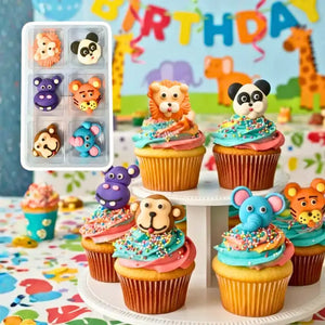 Lion tiger panda icing cake decorations