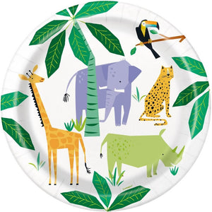 Large Animal Safari Paper Plates 23cm 8pk Childrens birthday party tableware supplies