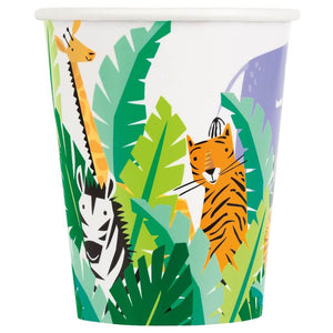 Animal Safari Paper Cups 270ml 8pk childens birthday party tableware supplies