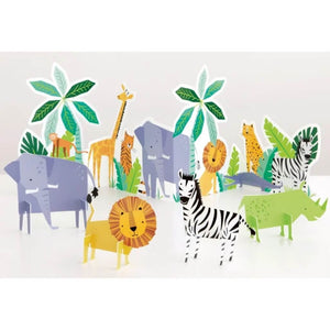 Animal Safari Centrepiece Decoration Set 5 pieces childrens birthday party table decor