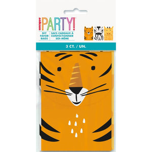 Animal Safari Paper Treat Bags 3pk children safari animal party supplies
