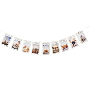 Romantic photo garland banner for anniversary or wedding decor
