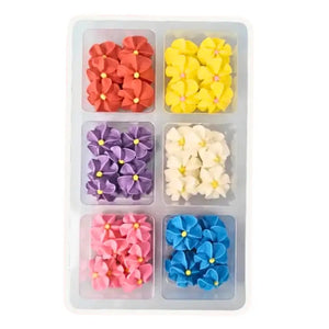 Assorted edible apple blossom sugar flowers