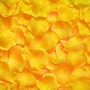 artifical tangerine orange silk rose petals
