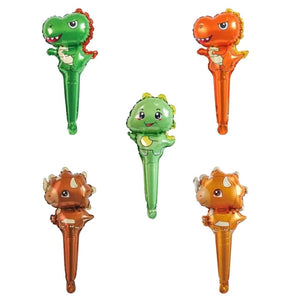 Assorted Dinosaur Handheld Foil Balloons 5pk
