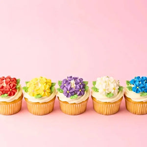 Mini royal icing flowers for cake decorating