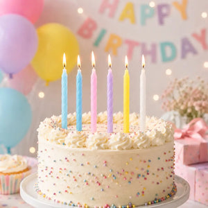 Assorted Spiral Pastel Birthday Candles 24pk