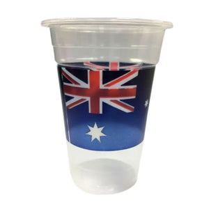 Australian Flag Clear Plastic Cups 8pk