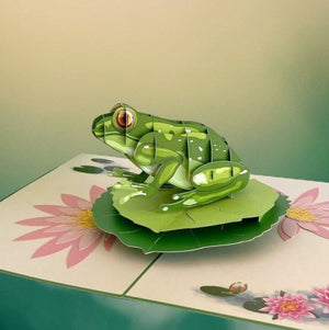 Green tree frog pop-up card – Australian native animal 3D greeting card