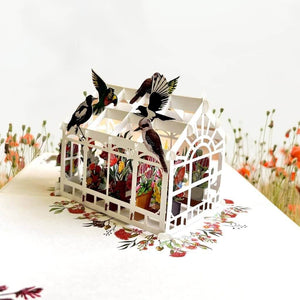 Australian Native Greenhouse Garden & Birds Pop Up Card