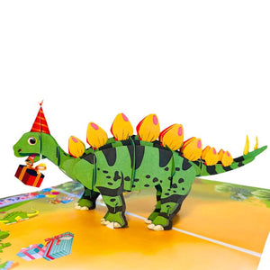 Happy Birthday Baby Stegosaurus Dinosaur Pop Up Card