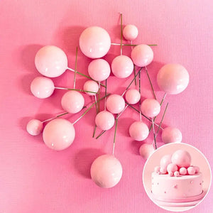 Baby Pink Deco Foam Ball Cake Toppers 20-piece set