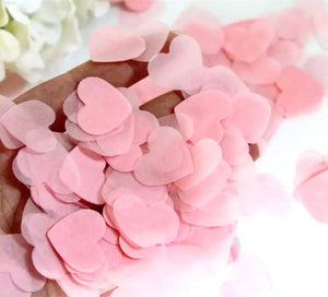 20g Heart Shaped Tissue Paper Confetti Table Scatters - Baby Pink