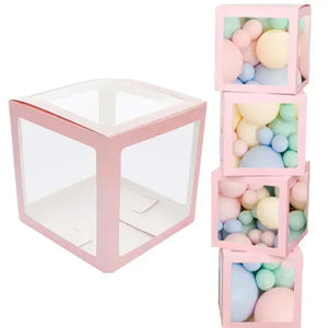 Baby Pink Balloon Cube Box with LetterBaby Pink Balloon Cube Box with Letter