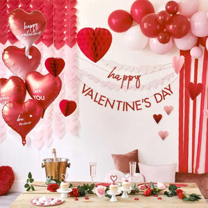Pink, Red and Confetti Valentines Balloons Bundle 5pk