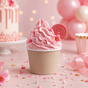 disposable ice cream cup beige kraft paper
