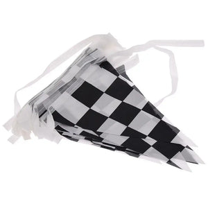 Black & White Checkered Pennant Flag Banner