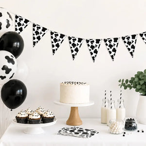 Beistle cow print pennant flag banner