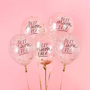 Best Mum Ever confetti balloons for Mother’s Day party theme