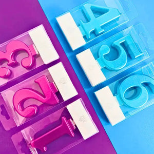 pink Birthday cake candle with number design