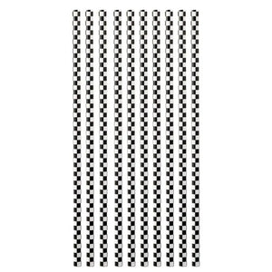 Black & White Checkered Paper Drinking Straws 10pk