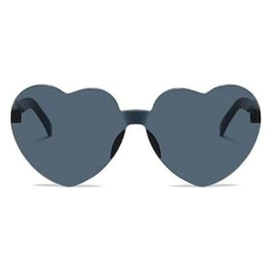 Black Love Heart rimless frame Party Sunglasses