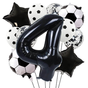 World Cup soccer balloon decorations with foil and latex mix age 4