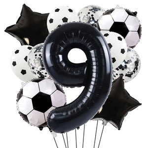 Sports birthday balloon bundle for soccer-themed celebrations age 9