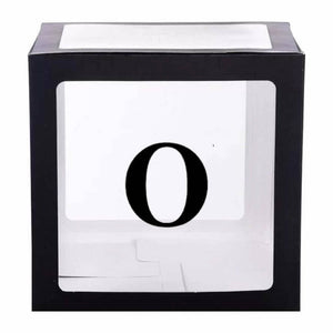 Black Balloon Cube Box with Letter O