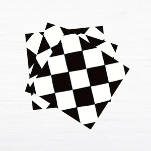 Black & White Chequered Paper Party Luncheon Napkins 20pk