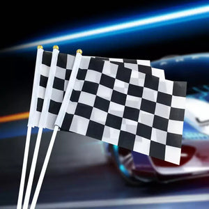 Black & White Checkered Racing Handheld Flags 6pk